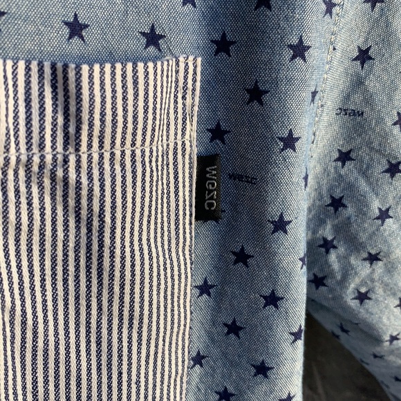 Blue WESC Starry Shirt XL - Picture 3 of 8